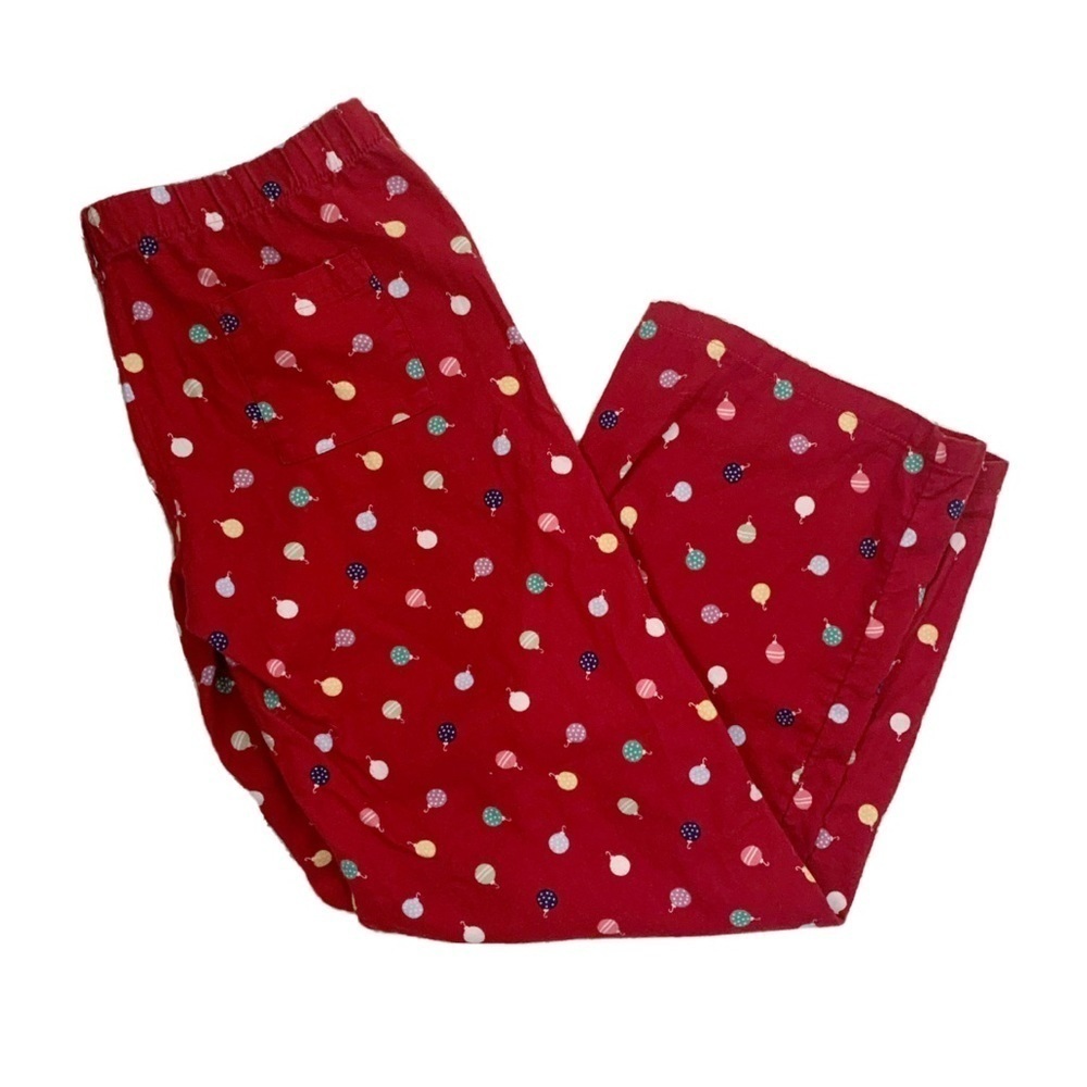 🛍Aerie Ornament Print Holiday Fleece Pajama Pants